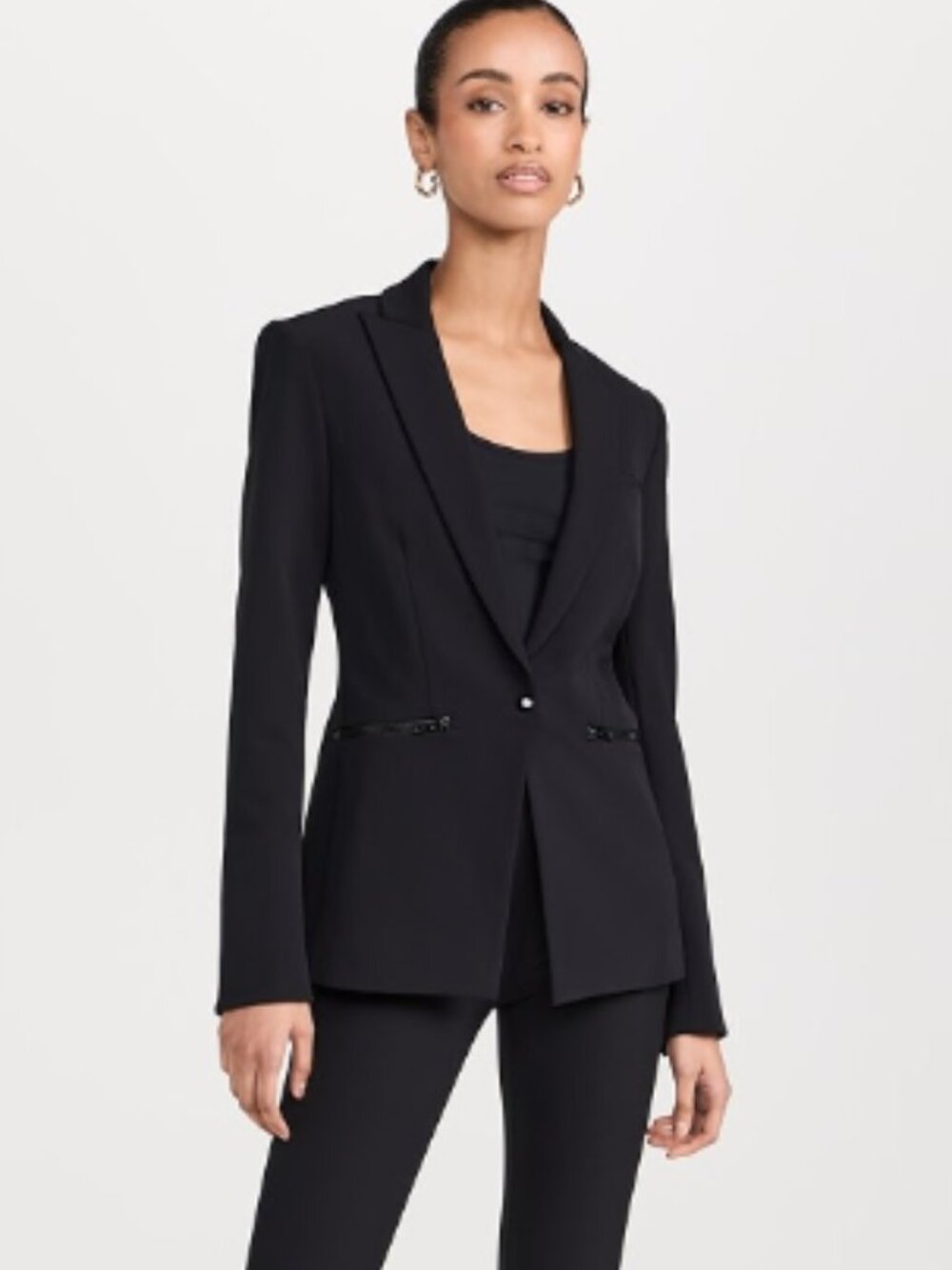 VERONICA BEARD I Classic Black Core Scuba Single-Breasted Jacket Blazer, 8 - Picture 2 of 16